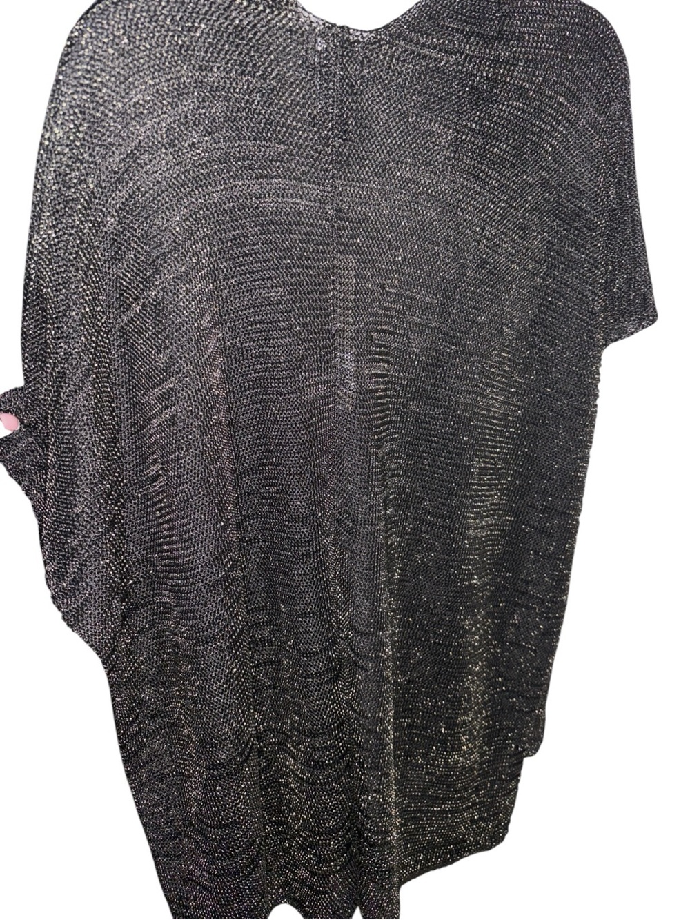 Metallic Open-Front Short-Sleeve KIMONO - Black & Gold, NWT RT $64 - Picture 2 of 7